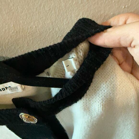 Sandro Lunea Wool Contrasting Knit Sleeveless Coatigan Cardigan Sweater - Picture 6 of 7